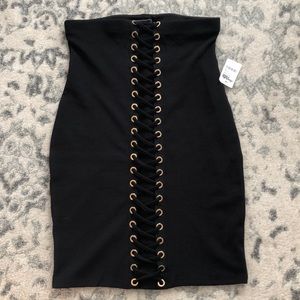 Black high waisted pencil skirt